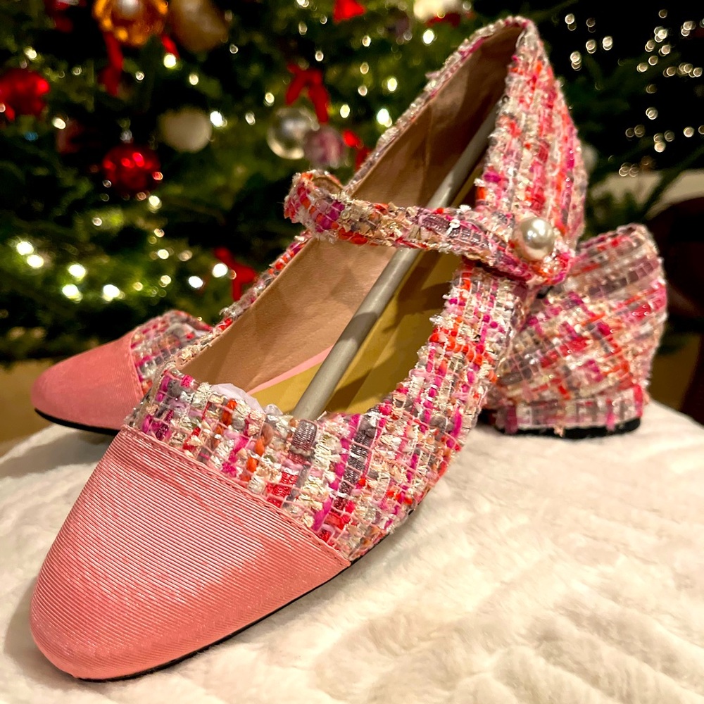 C. Paravano Tweed Mary Jane Size 38 (US 7.5)